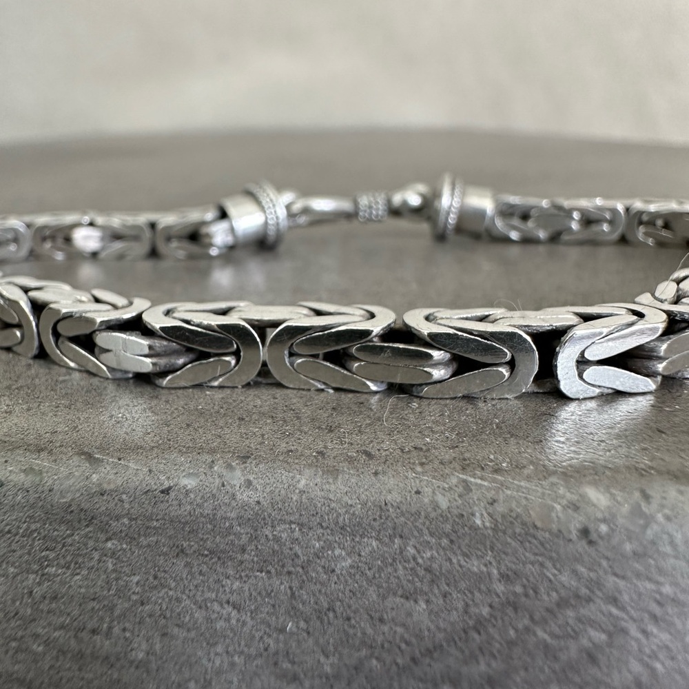 Vintage Men’s Byzantine Solid Sterling Silver Bracelet